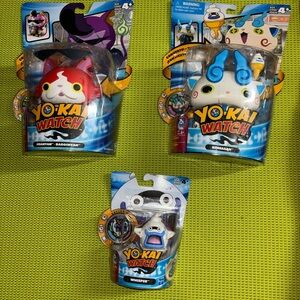 Hasbro Yo-Kai Watch Action Figures - Red- Jibanyan, Blue -Kimasan, White - Whisp